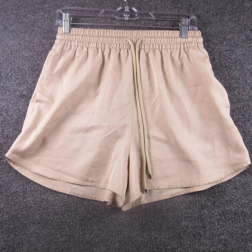 Zara Shorts Mens Medium Beige Sweat Elastic Waist Drawstring 4